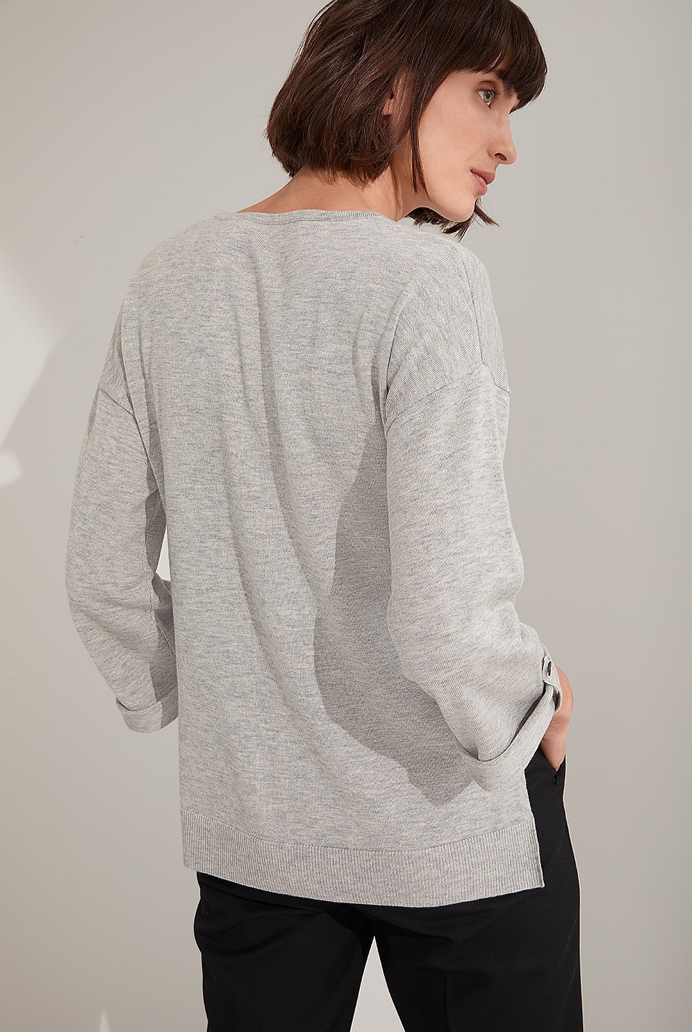 Wool Blend Tab Sleeve Knit