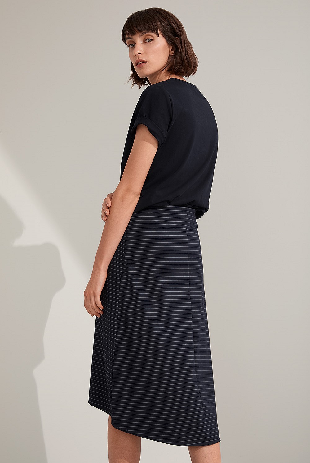 Pinstriped Ponte Skirt