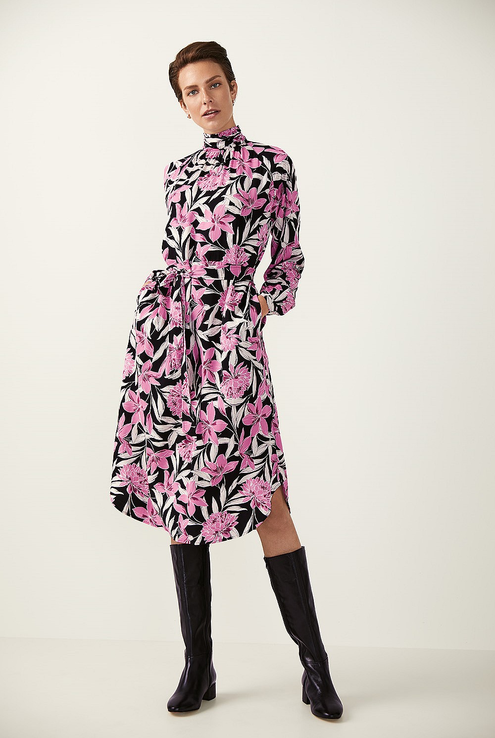 Floral Lotus Print Dress