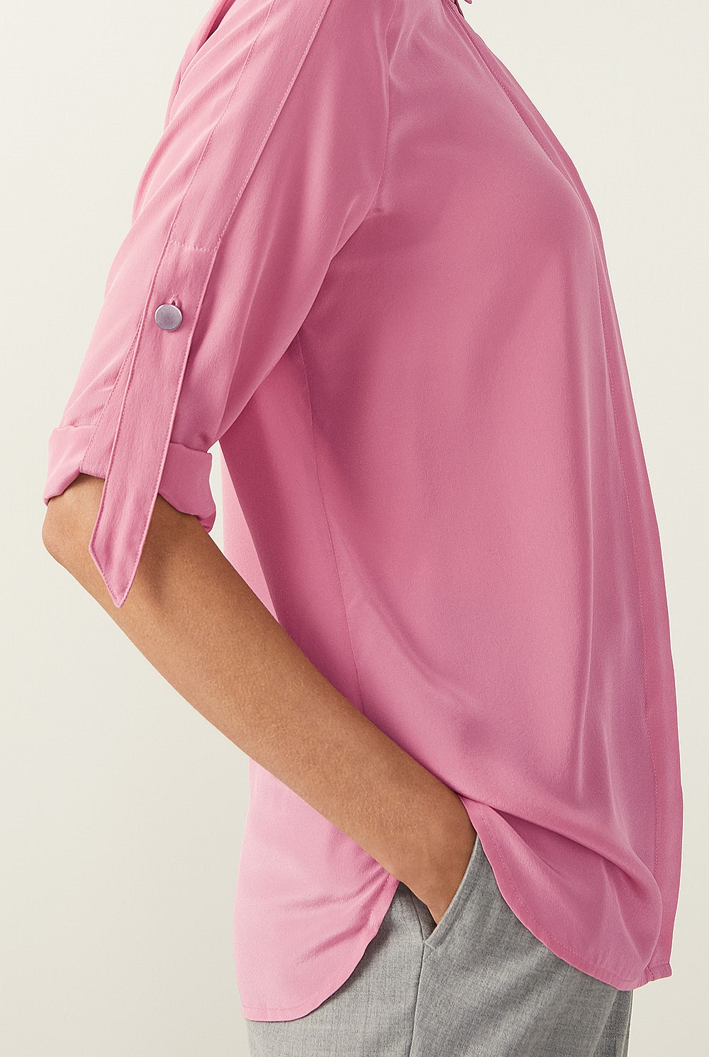 Silk Tab Sleeve Shirt