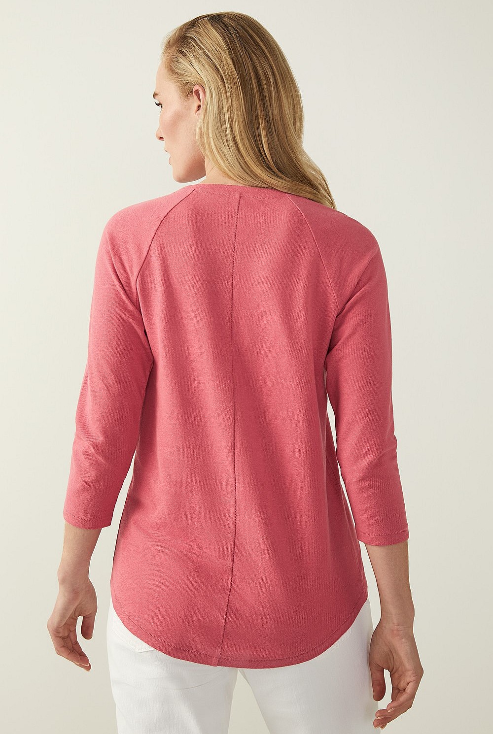 Linen Cotton Pique 3/4 T-Shirt