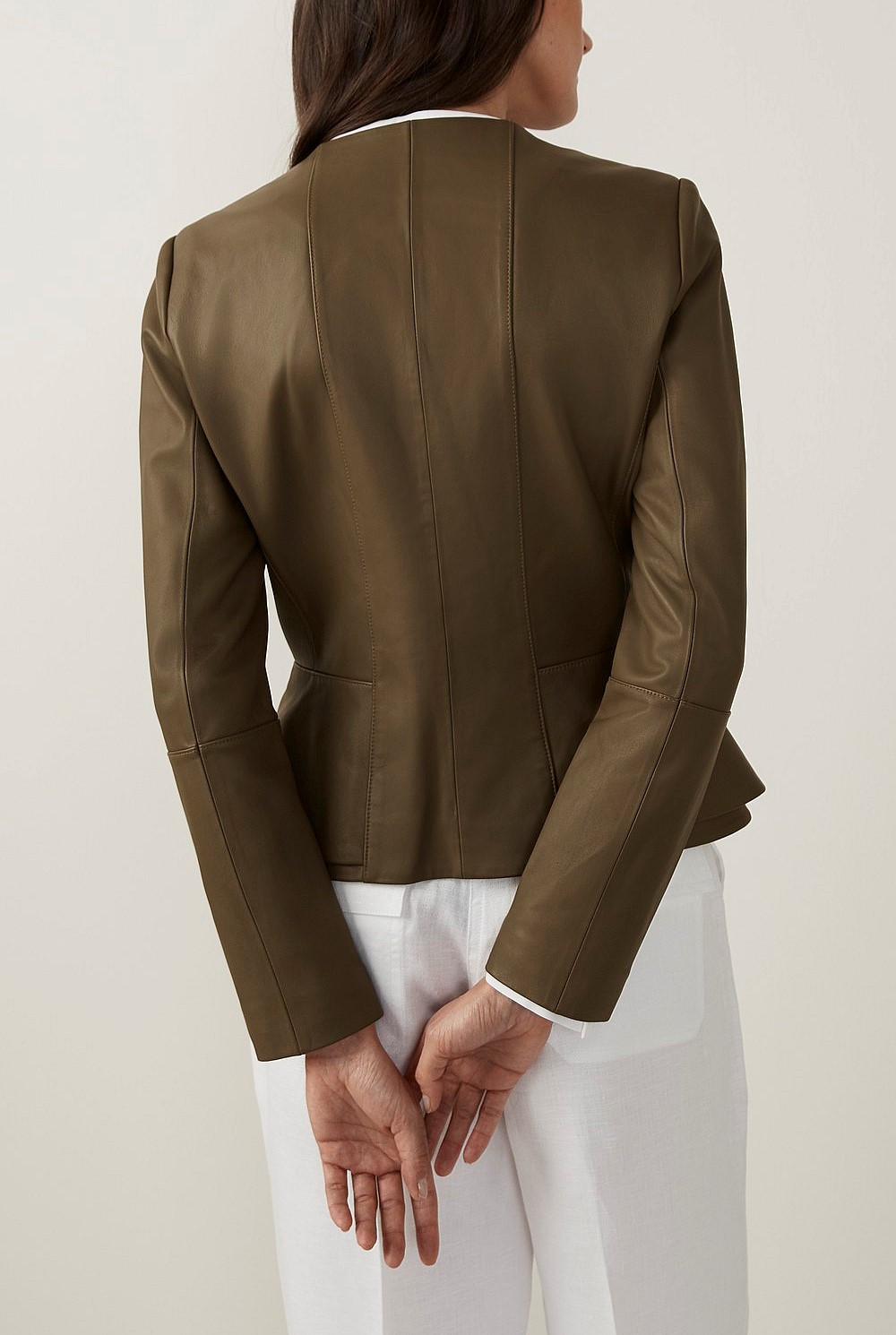 Leather Peplum Jacket