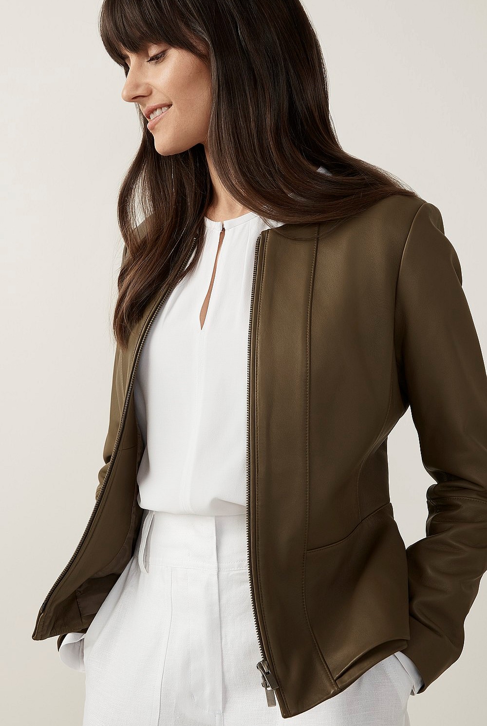 Leather Peplum Jacket