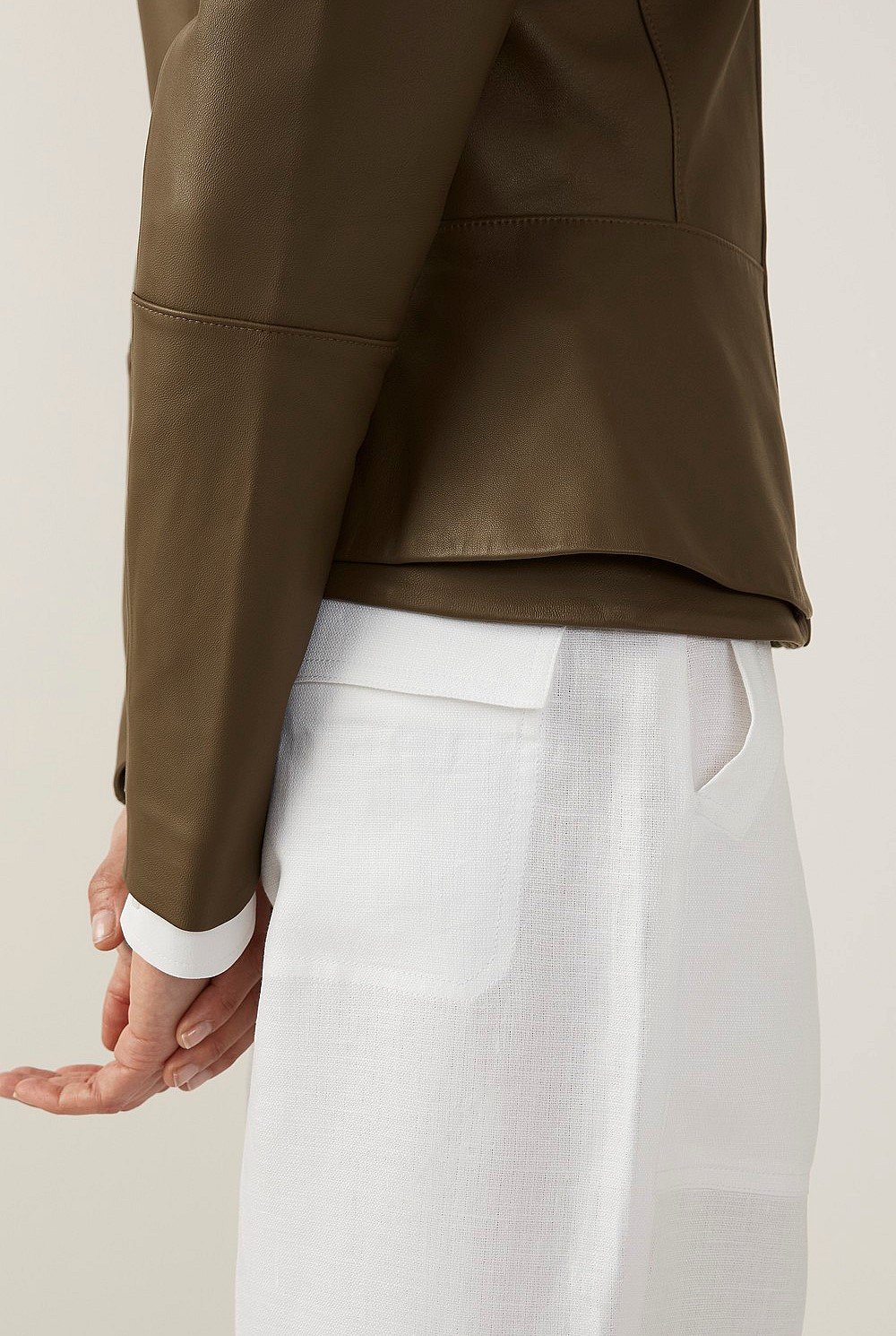 Leather Peplum Jacket