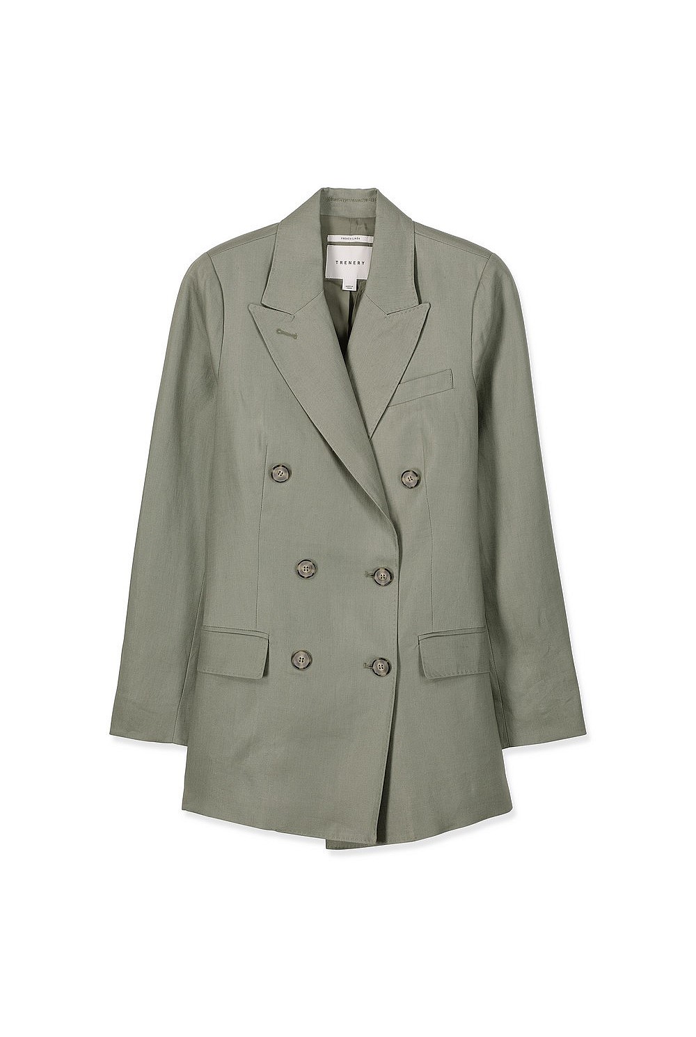 Linen Longline Double Breasted Blazer