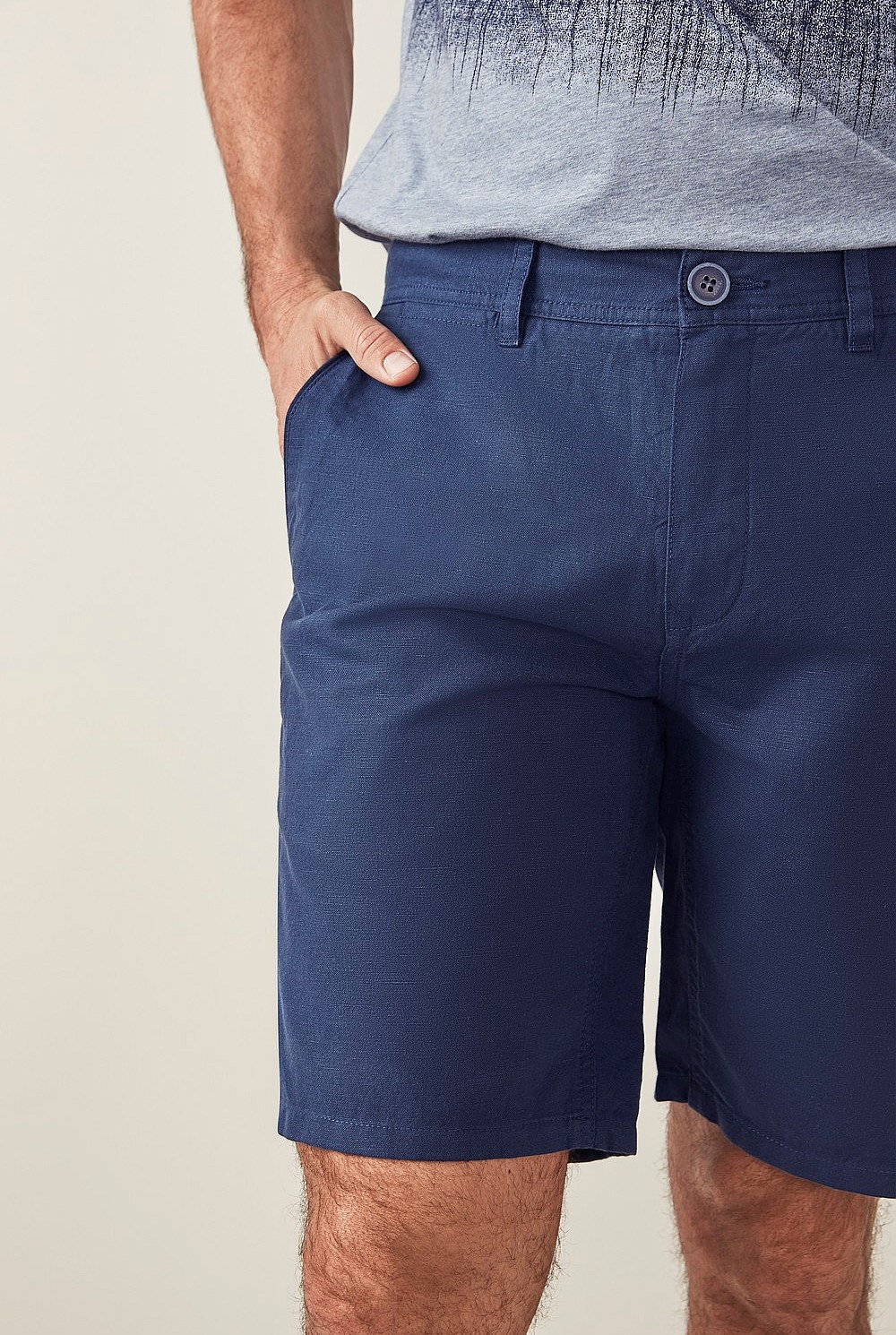 Yarn Dyed Cotton Linen Short