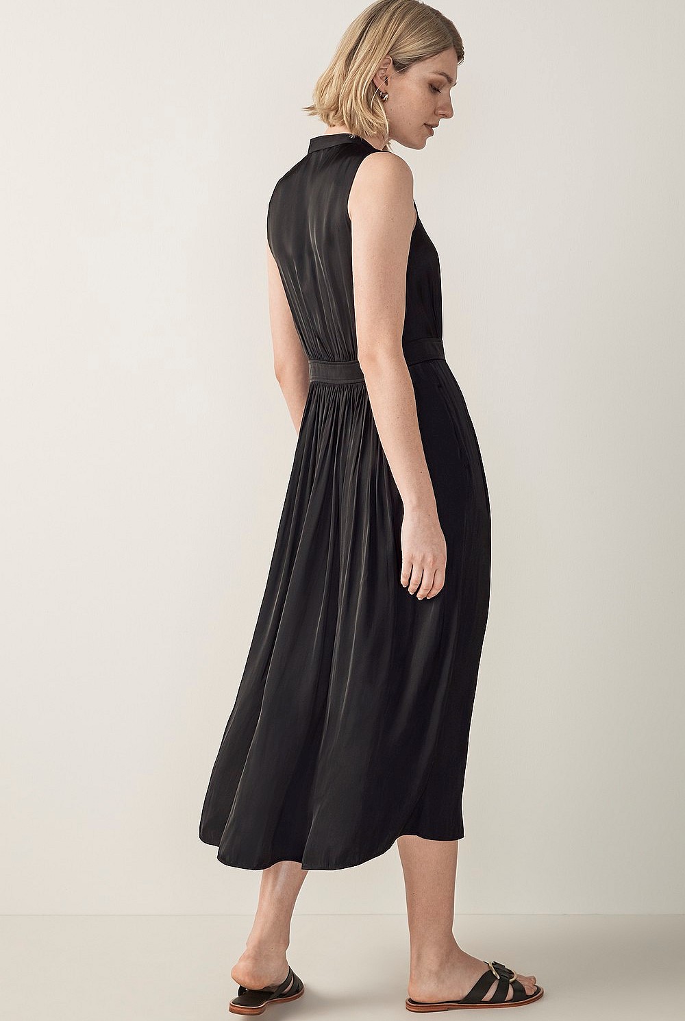 Sleeveless Maxi Shirt Dress