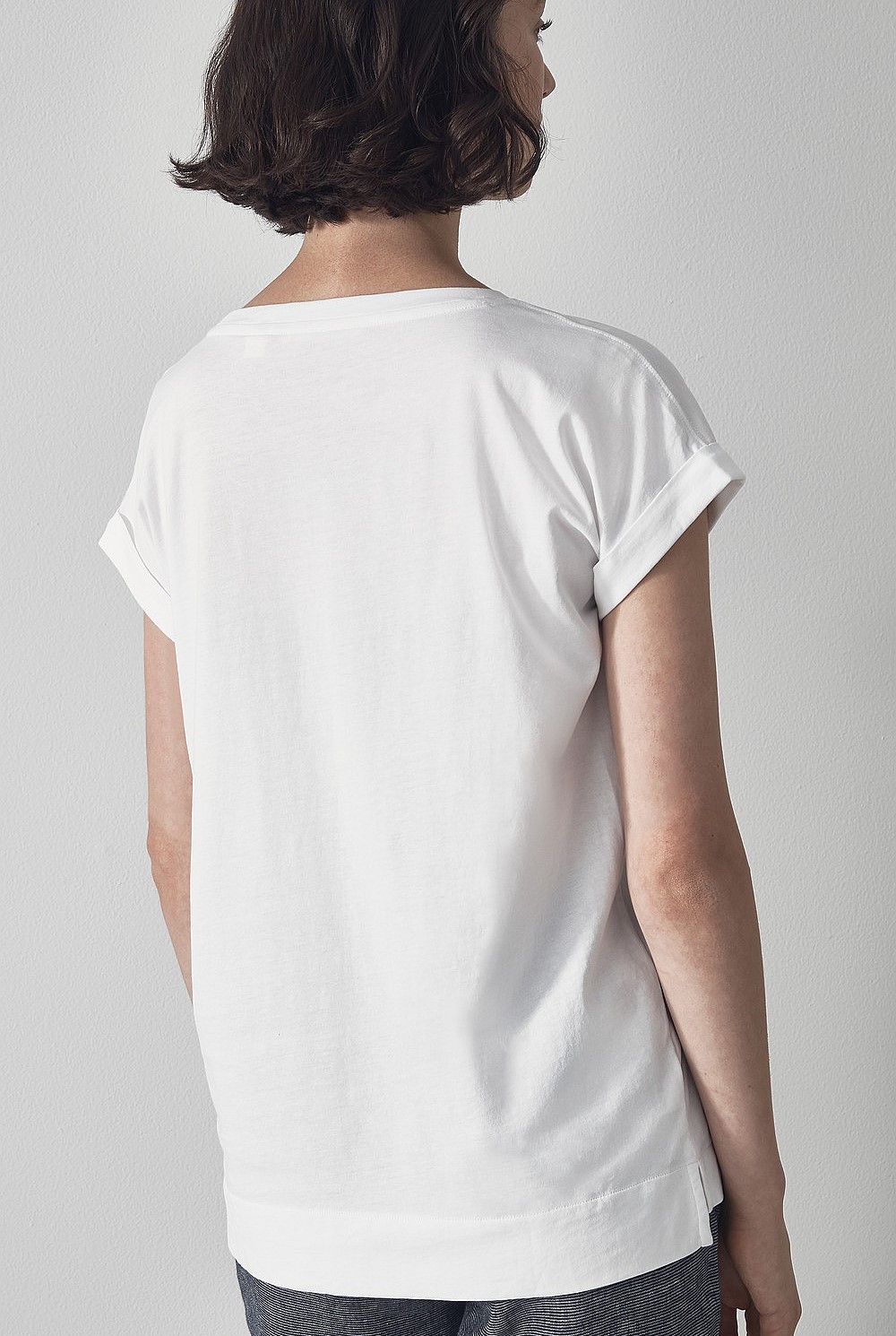 Pima Cotton Cuffed T-Shirt