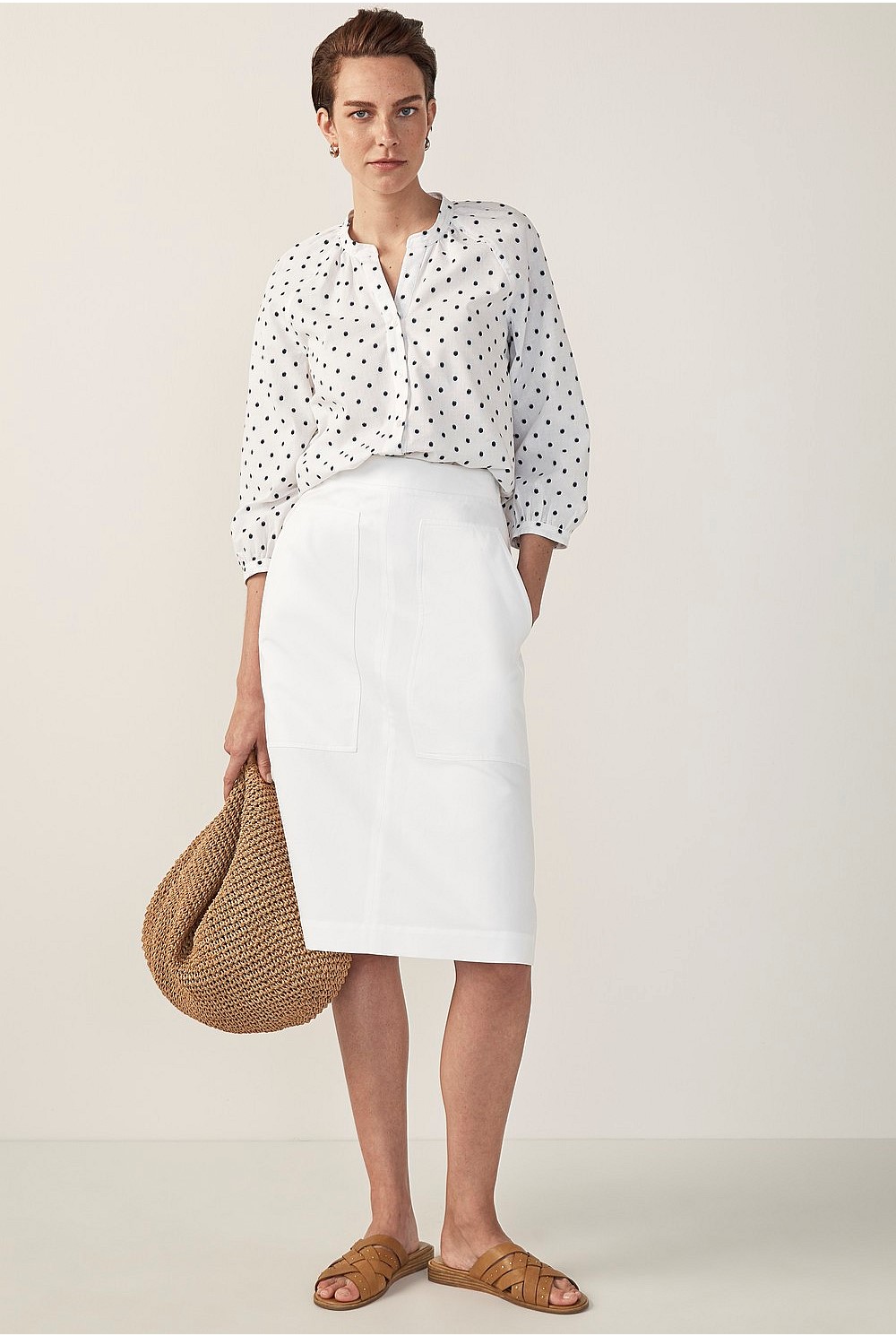 Cotton Linen Swiss Spot Shirt