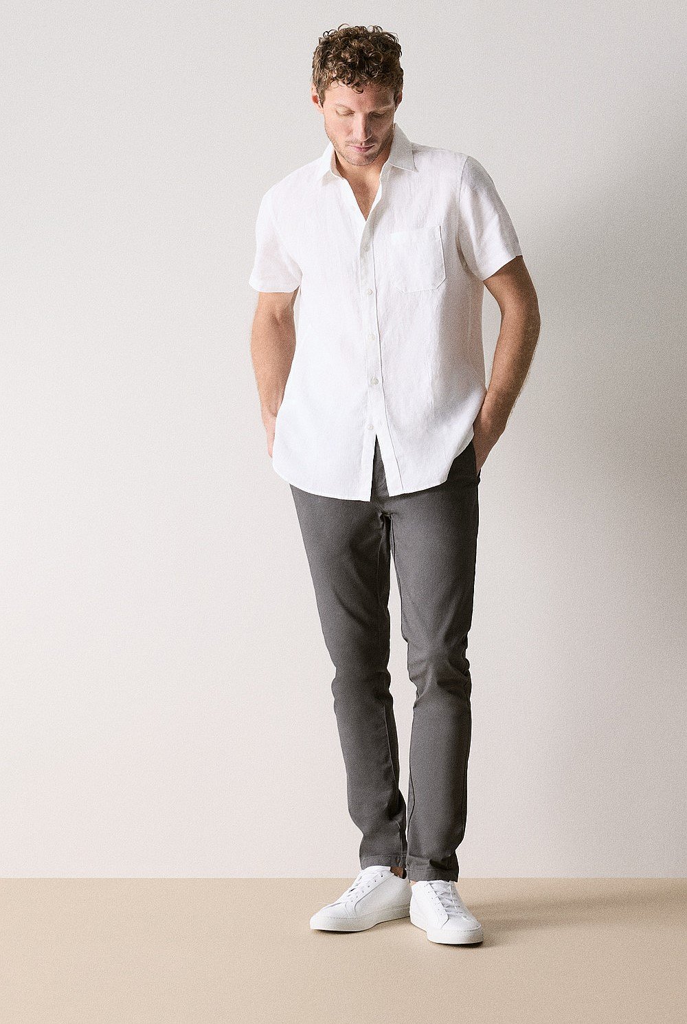 Regular Fit Linen Short Sleeve Shirt