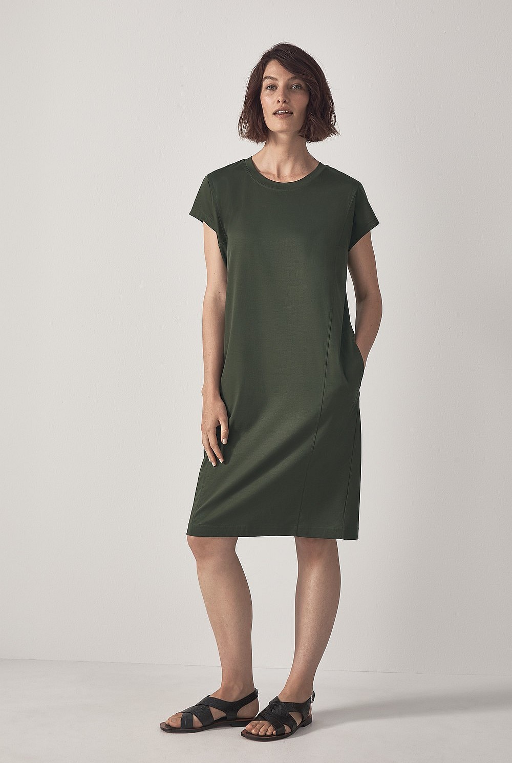 Cotton Interlock Short Sleeve Dress