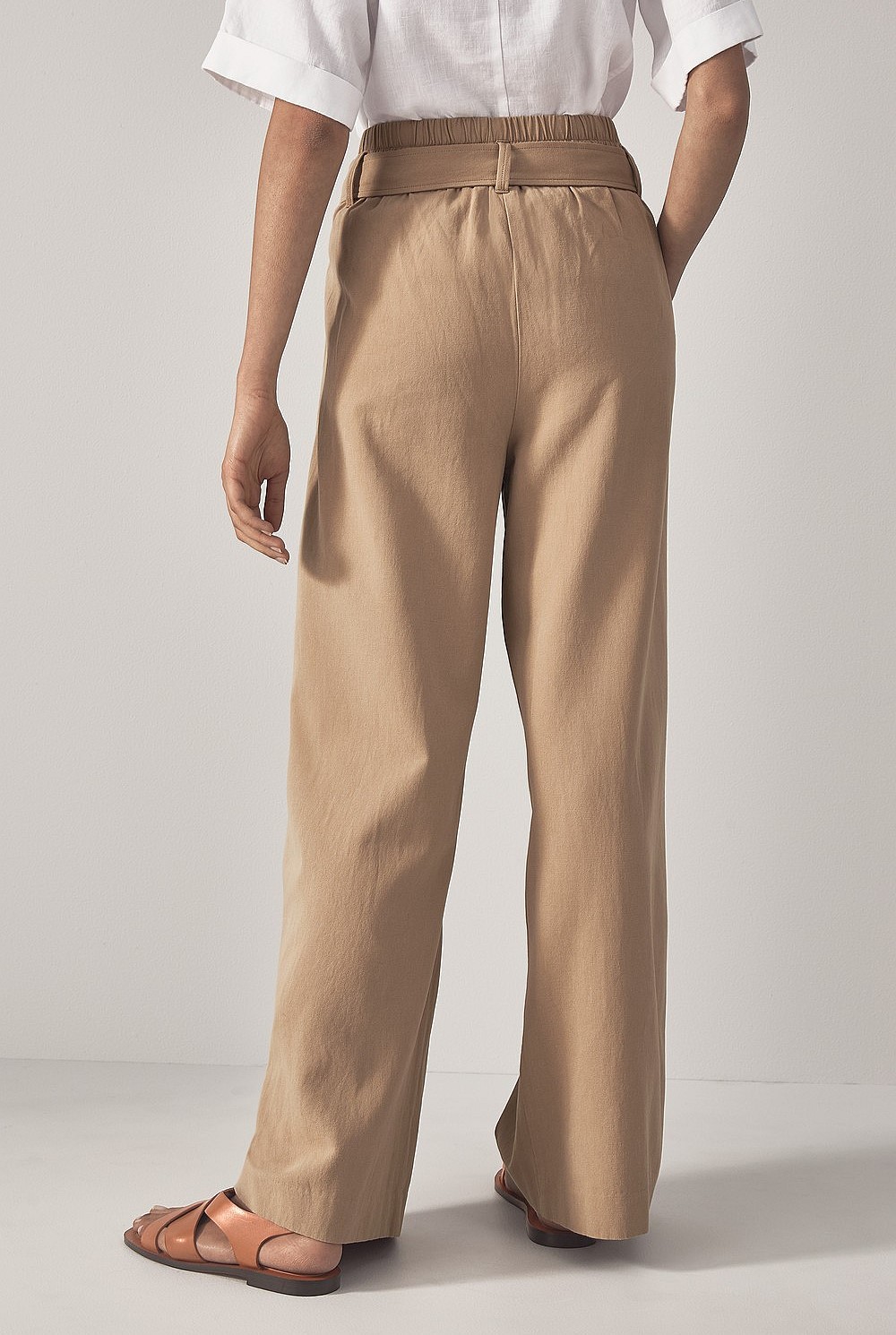 Cotton Canvas Wide Leg Pant
