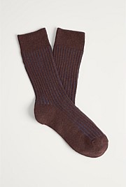 Contrast Rib Sock