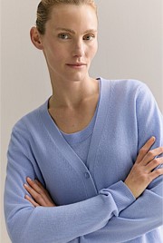 Merino Cashmere V Neck Cardigan