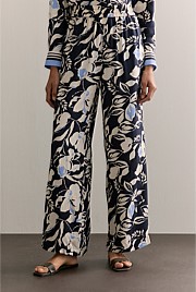 Mini Twill Floral Pull On Pant