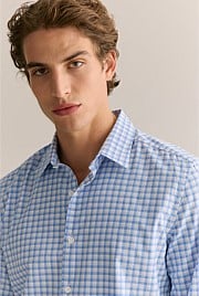 Tailored Fit Cotton Poplin Gingham Shirt