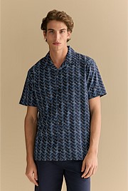 Regular Fit Etched Geo Short Sleeve Shirt