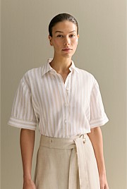 Linen Bengal Stripe Short Sleeve Shirt