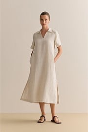 Yarn Dyed Linen Shift Dress