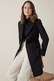 Wool Blend Car Coat