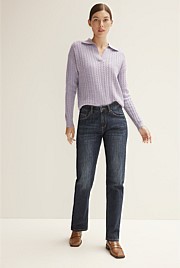 Cable Half Placket Pullover