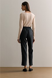 Stretch Linen Blend Pull On Pant