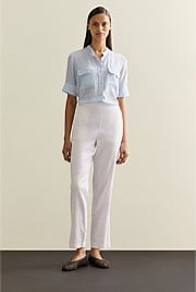 Stretch Linen Blend Pull On Pant