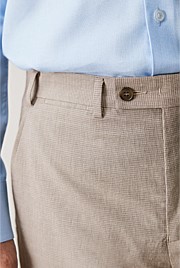Italian Cotton Linen Check Slim Pant