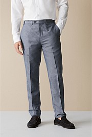 Slim Fit Yarn Dyed Cotton Linen Pant