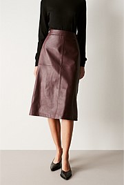 Leather A-Line Skirt