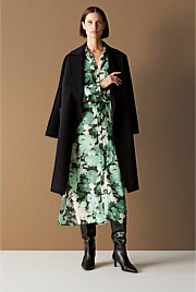 Modal Blurred Floral Shirt Dress