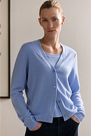 Merino Cashmere V Neck Cardigan