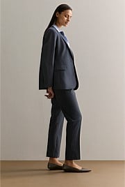 Yarn Dyed Wool Blend Tailored Blazer