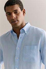 Regular Fit Delave Linen Long Sleeve Shirt