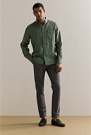 Regular Fit Delave Linen Long Sleeve Shirt