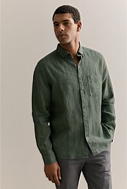 Regular Fit Delave Linen Long Sleeve Shirt