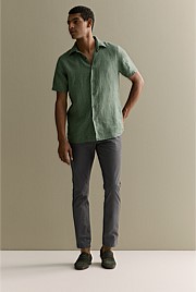 Regular Fit Delave Linen Short Sleeve Shirt