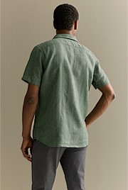 Regular Fit Delave Linen Short Sleeve Shirt