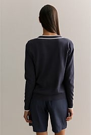 Organically Grown Cotton Cashmere Pocket Detail Cardigan