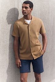 Regular Fit Cotton Blend Pique Shirt