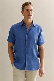 Regular Fit Delave Linen Short Sleeve Shirt