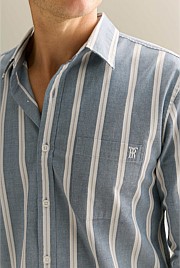 Regular Fit Stripe Monogram Oxford Shirt