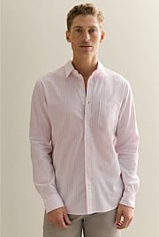 Regular Fit Stripe Monogram Oxford Shirt