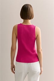 Mercerised Rib V Neck Tank