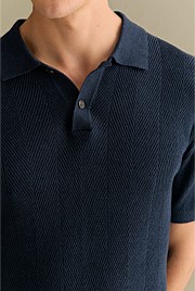 Linen Cotton Herringbone Polo