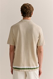 Linen Cotton Graphic Knit Shirt