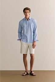 Tailored Fit Cotton Poplin Gingham Shirt