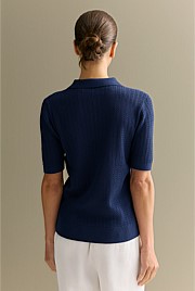 Mercerised Lace Knit Polo