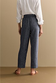 Linen End on End Stripe Pull On Pant