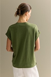 Linen Cotton V Neck T-shirt